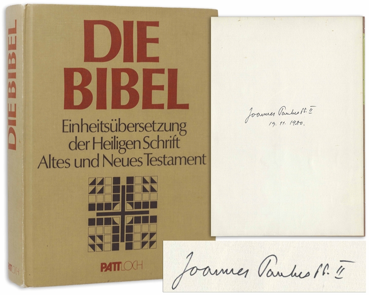 Pope John Paul II Signed German Bible -- Signed During His Historic Trip to Germany in 1980
